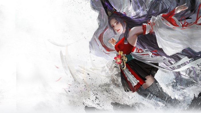 Naraka: Bladepoint Character in Red and White Outfit
