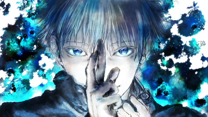 Satoru Gojo 4K White Hair Blue Eyes