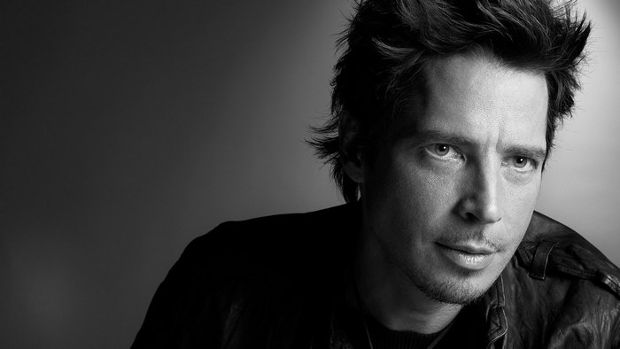 Chris Cornell Black and White Portrait