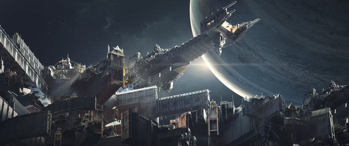 Warhammer 40,000 Space Station and Planet