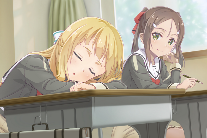 Nogi Sonoko and Miyoshi Karin sleeping and studying