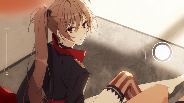 Jean Bart (Azur Lane) sitting and looking at the camera