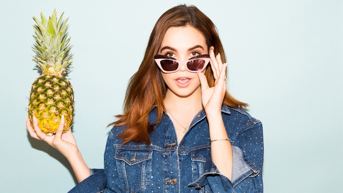 Bailee Madison with a pineapple