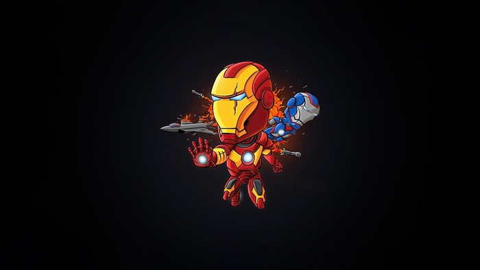 Iron Man and Iron Patriot fighting