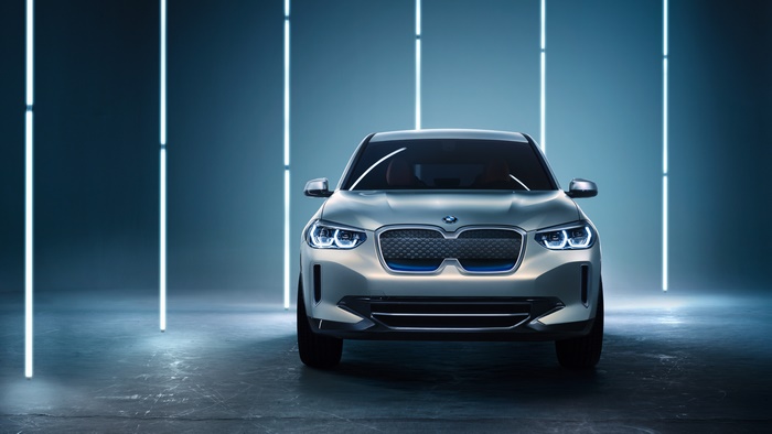 Silver BMW iX3 electric SUV