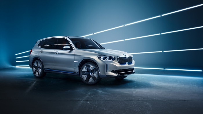 BMW iX3 electric SUV in silver