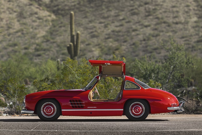 Red Mercedes-Benz 300 SL Gullwing Car