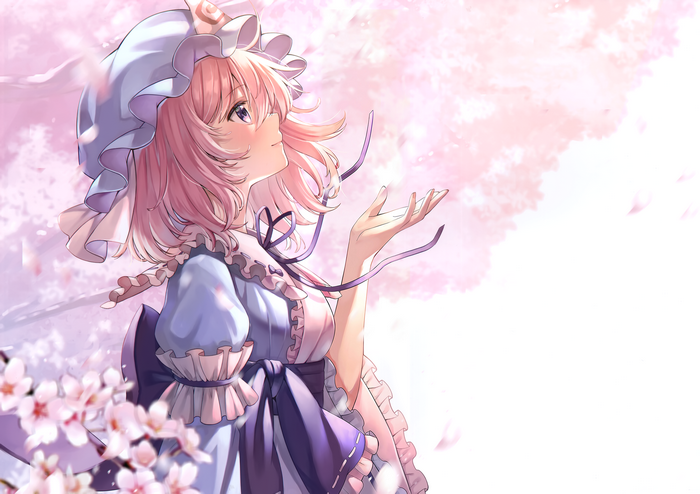 Yuyuko Saigyouji Under Cherry Blossoms in 4K