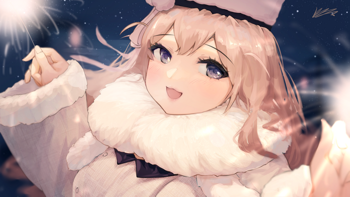 Murmansk (Azur Lane) holding a sparkler