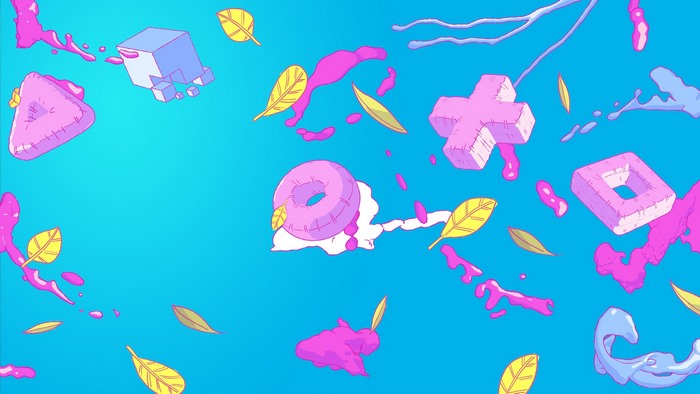 Playstation Symbols and Shapes on Blue Background