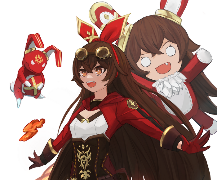 Amber and Baron Bunny from Genshin Impact