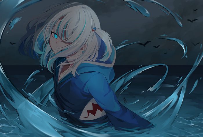 Gawr Gura from Hololive in Water