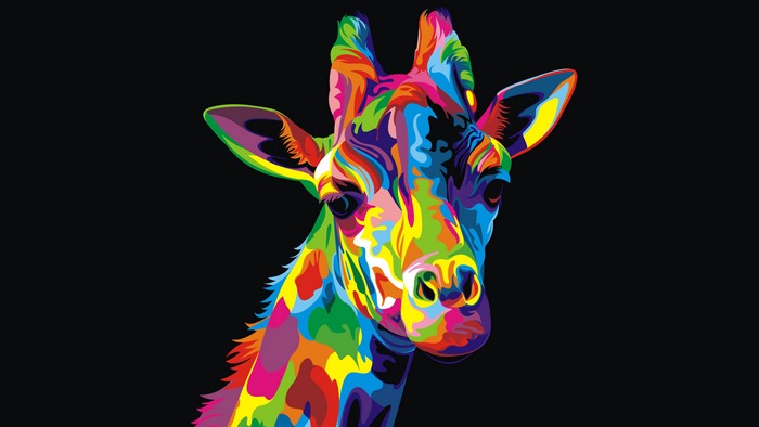 Polychrome Giraffe Portrait