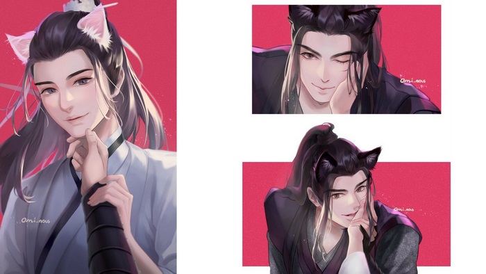 The Untamed Xiao Xingchen and Xue Yang cat ears fan art