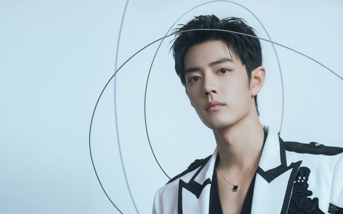 Xiao Zhan in a White and Black Suit