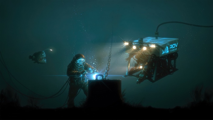 Fantasy Underwater 4K: Diver and ROV
