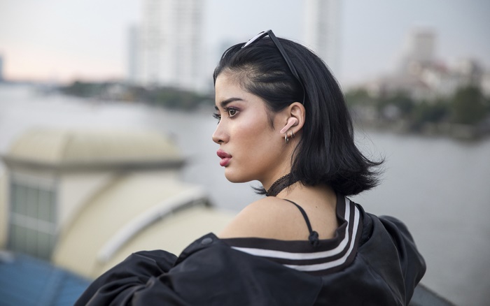 Model with Black Hair in 4K Depth of Field