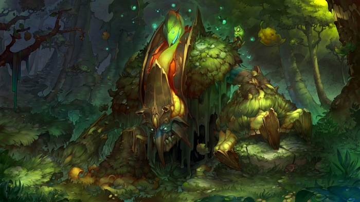 DotA 2 creature in a dark forest