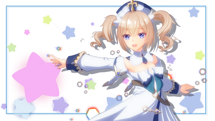 Barbara from Genshin Impact with stars