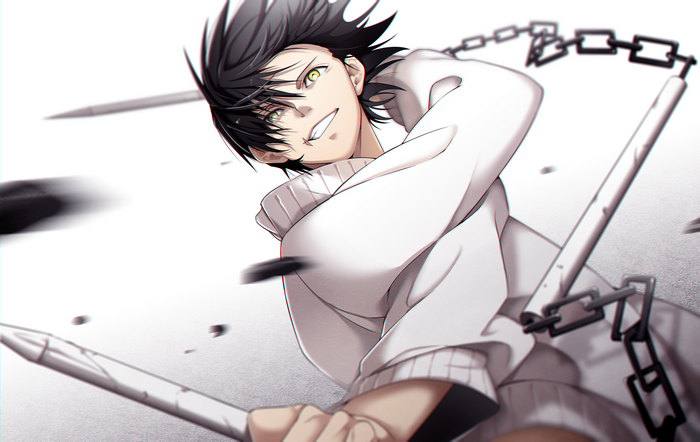 Toji Fushiguro with nunchaku