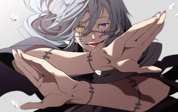 Mahito from Jujutsu Kaisen with Heterochromia