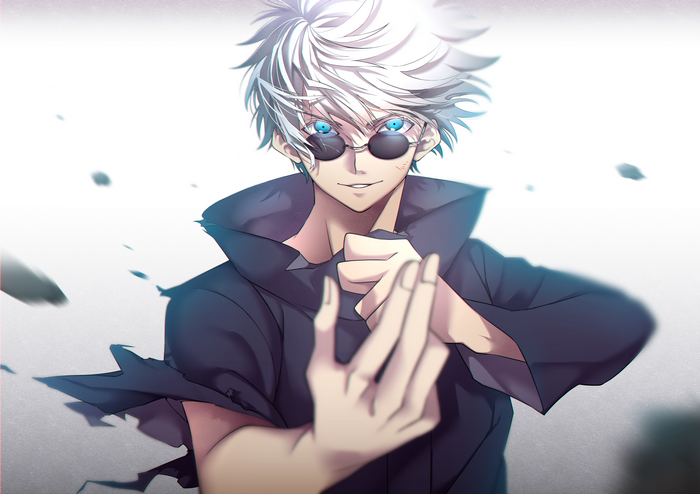 Satoru Gojo with Glasses and White Hair