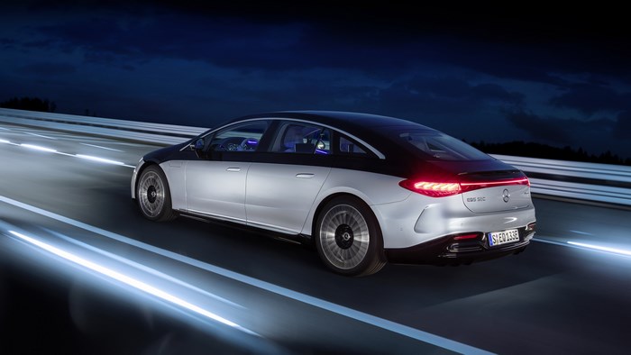 Mercedes-Benz EQS 4K Electric Car on Road