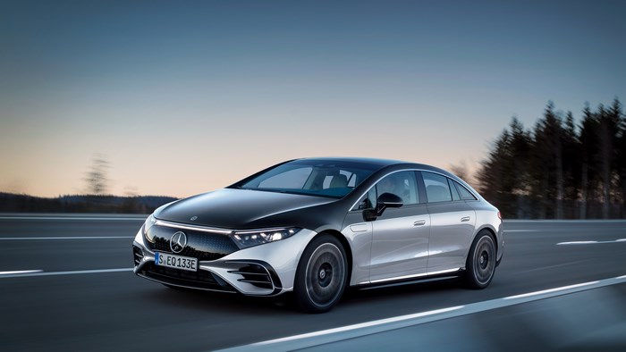 Mercedes-Benz EQS 4K Electric Car on a Road