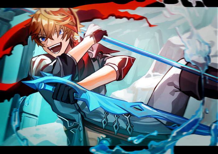Tartaglia Childe (Genshin Impact) with Hydro Weapons