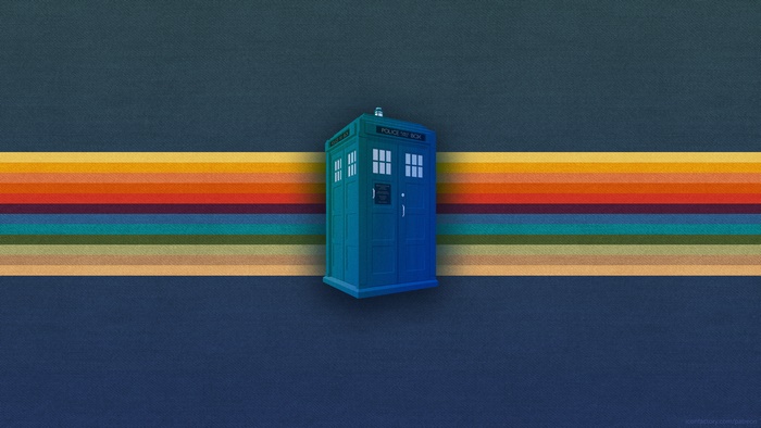 Tardis with Colorful Stripes