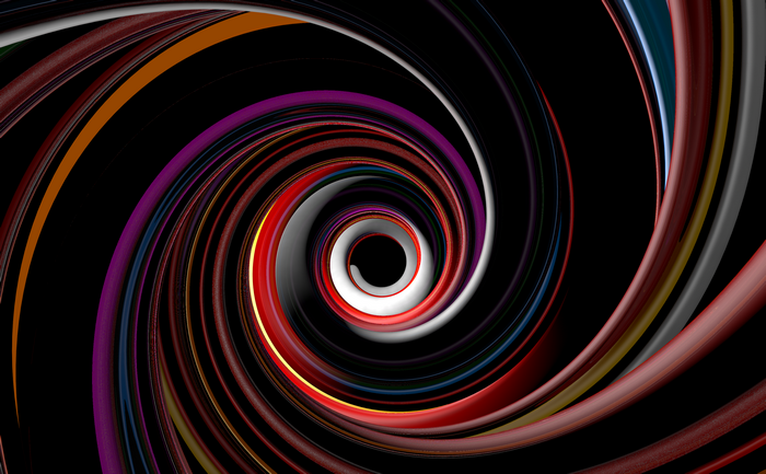 Abstract Swirl of Colors on Black Background
