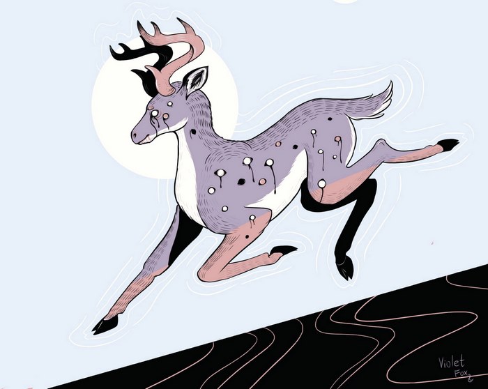 Fantasy Deer with Eyes on its Body