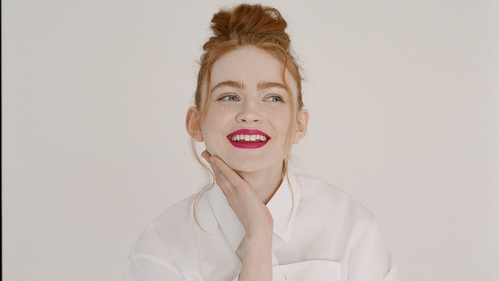 Sadie Sink with Pink Lipstick