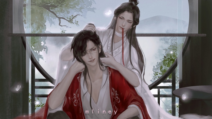 Hua Cheng and Xie Lian in Tranquil Setting
