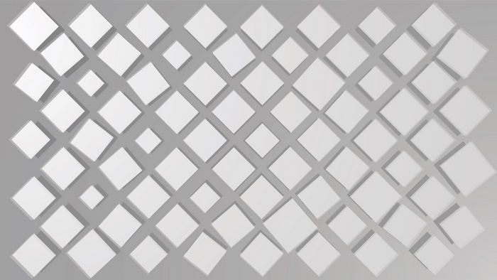 Abstract pattern of white squares on a gray background