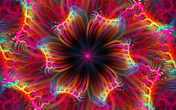 Abstract fractal art with flower-like patterns