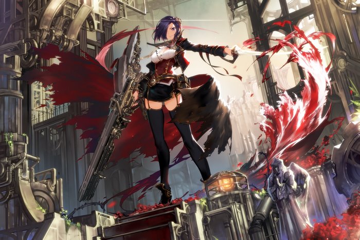 Ark Royal from Azur Lane in Futuristic Setting