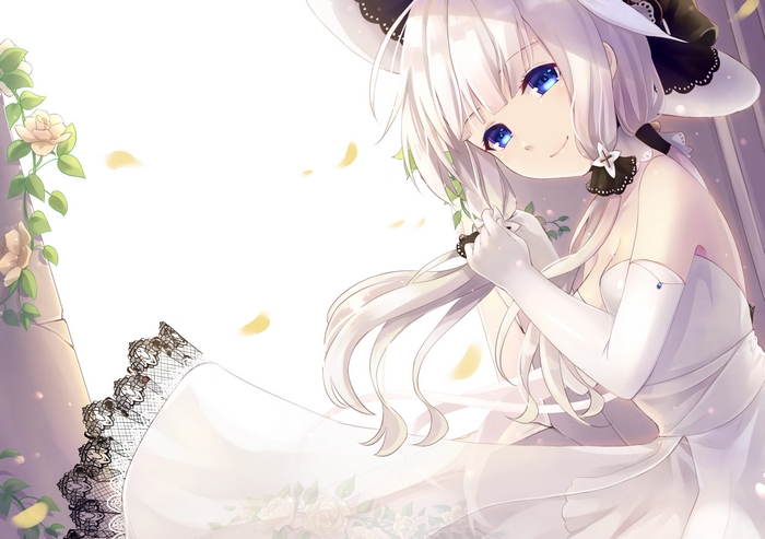 Illustrious from Azur Lane in a white dress