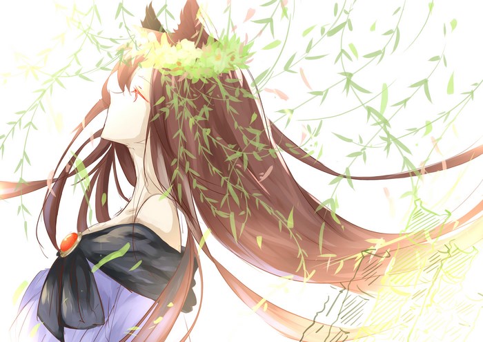 Kagerou Imaizumi with a flower crown and vines
