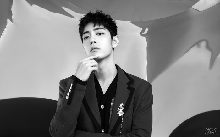 Xiao Zhan in a Black and White Portrait