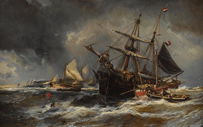 Ships in a Stormy Sea
