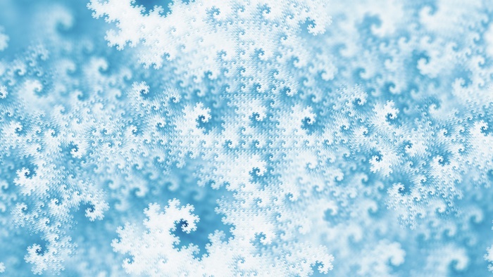 Abstract fractal pattern with blue and white swirls