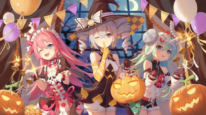 Bronya Zaychik, Rozaliya Olenyeva, and Liliya Olenyeva in Halloween costumes