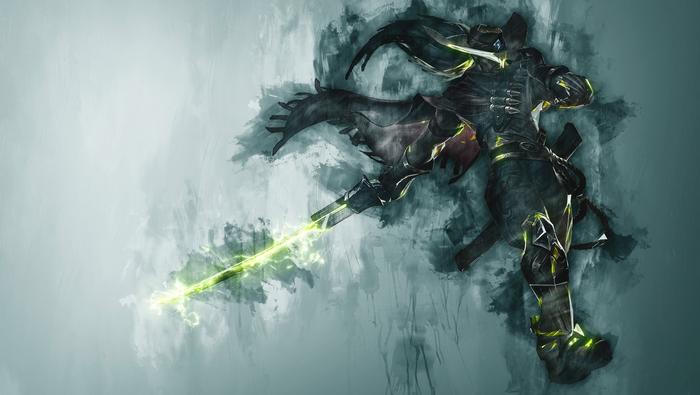 Yasuo with a glowing green sword