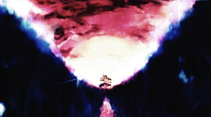 Sanae Kochiya in a cosmic explosion
