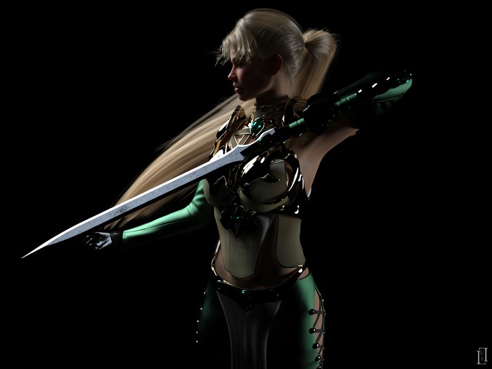 Leafa from Sword Art Online holding a sword