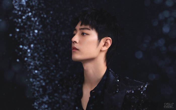 Xiao Zhan in a sequined jacket