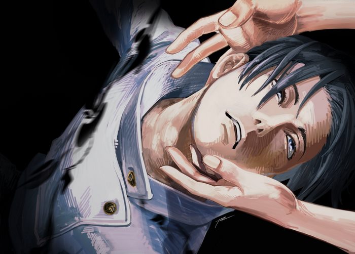 Yuta Okkotsu with Blue Eyes and Black Hair
