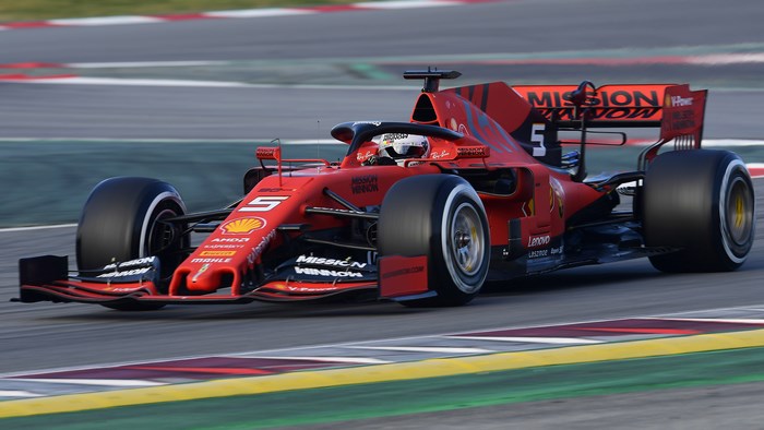Ferrari SF90 Formula 1 car on track