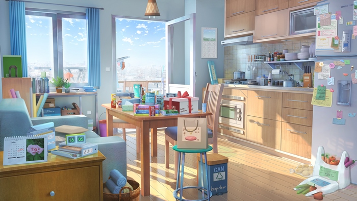 Cozy Apartment Kitchen and Living Area 4K